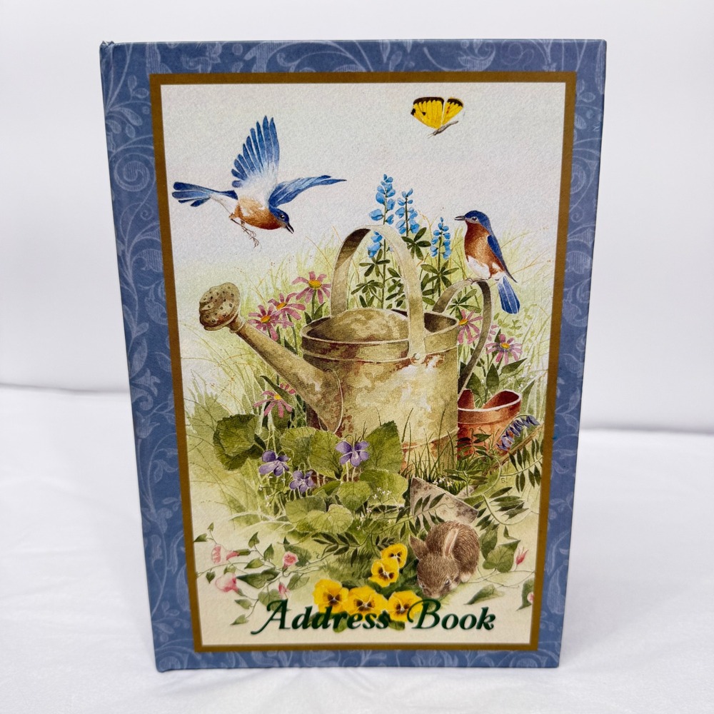 Address Book VTG Yesterboard Binder Floral Birds Bunny Publishing Group 1994